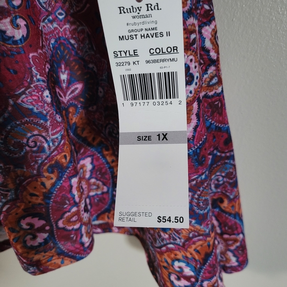 Ruby Rd. Multicolor Paisley Blouse - Picture 4 of 4